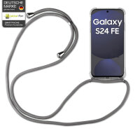 Handykette für Samsung S24 FE Handyhülle mit Band Hülle Galaxy S24 FE in Grau