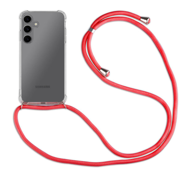 Handykette für Samsung S24 FE Handyhülle mit Band Hülle Galaxy S24 FE in Rot