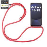 Handykette für Samsung S24 FE Handyhülle mit Band Hülle Galaxy S24 FE in Rot