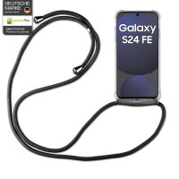 Handykette für Samsung S24 FE Handyhülle mit Band Hülle Galaxy S24 FE in Schwarz