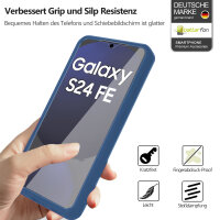 360° Grad Hülle für Samsung Galaxy S24 FE vollschutz mit Integriertem Displayschutz Blau