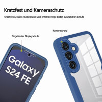 360° Grad Hülle für Samsung Galaxy S24 FE vollschutz mit Integriertem Displayschutz Blau