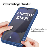 360° Grad Hülle für Samsung Galaxy S24 FE vollschutz mit Integriertem Displayschutz Blau