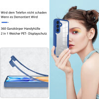 360° Grad Hülle für Samsung Galaxy S24 FE vollschutz mit Integriertem Displayschutz Blau