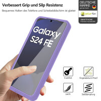 360° Grad Hülle für Samsung Galaxy S24 FE vollschutz mit Integriertem Displayschutz in Lila