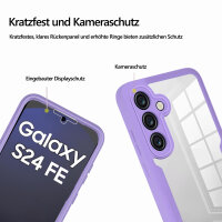 360° Grad Hülle für Samsung Galaxy S24 FE vollschutz mit Integriertem Displayschutz in Lila