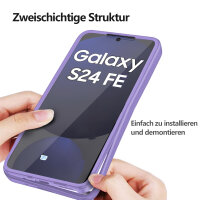 360° Grad Hülle für Samsung Galaxy S24 FE vollschutz mit Integriertem Displayschutz in Lila