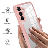 360° Grad Hülle für Samsung Galaxy S24 FE vollschutz mit Integriertem Displayschutz in Rosa