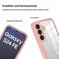 360° Grad Hülle für Samsung Galaxy S24 FE vollschutz mit Integriertem Displayschutz in Rosa