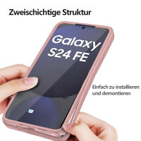 360° Grad Hülle für Samsung Galaxy S24 FE vollschutz mit Integriertem Displayschutz in Rosa