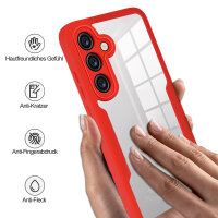 360° Grad Hülle für Samsung Galaxy S24 FE vollschutz mit Integriertem Displayschutz in Rot