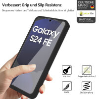 360° Grad Hülle für Samsung Galaxy S24 FE vollschutz mit Integriertem Displayschutz in Schwarz