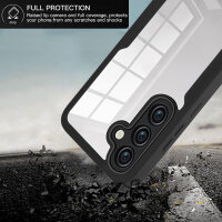 360° Grad Hülle für Samsung Galaxy S24 FE vollschutz mit Integriertem Displayschutz in Schwarz