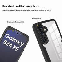 360° Grad Hülle für Samsung Galaxy S24 FE vollschutz mit Integriertem Displayschutz in Schwarz