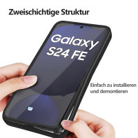 360° Grad Hülle für Samsung Galaxy S24 FE vollschutz mit Integriertem Displayschutz in Schwarz