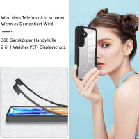 360° Grad Hülle für Samsung Galaxy S24 FE vollschutz mit Integriertem Displayschutz in Schwarz