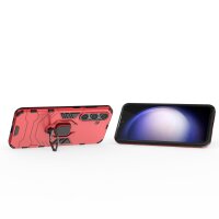 Handyhülle für Samsung Galaxy S24 FE Ring Case Hülle Outdoor Back Cover Bumper in Rot