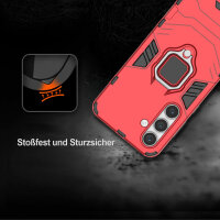 Handyhülle für Samsung Galaxy S24 FE Ring Case Hülle Outdoor Back Cover Bumper in Rot