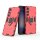 Handyhülle für Samsung Galaxy S24 FE Ring Case Hülle Outdoor Back Cover Bumper in Rot