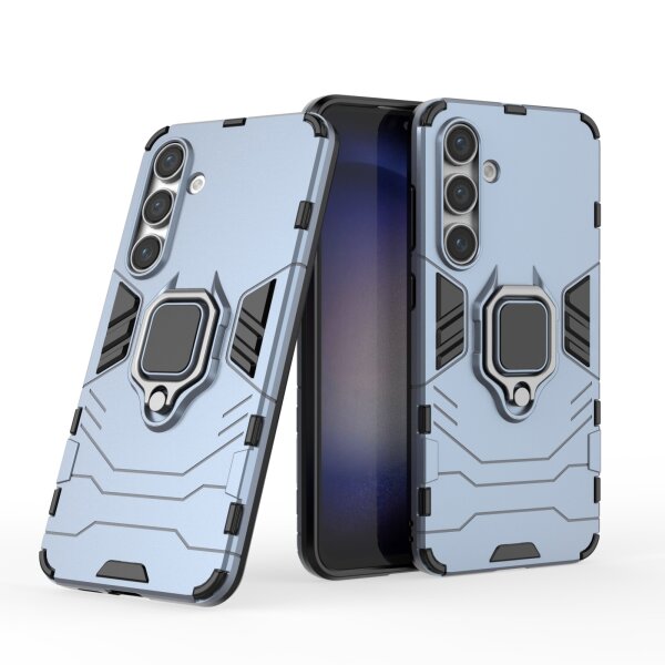 Handyhülle für Samsung Galaxy S24 FE Ring Case Hülle Outdoor Back Cover Bumper in Türkis