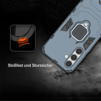 Handyhülle für Samsung Galaxy S24 FE Ring Case Hülle Outdoor Back Cover Bumper in Türkis