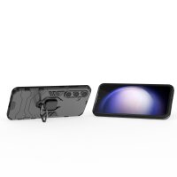 Handyhülle für Samsung Galaxy S24 FE Ring Case Hülle Outdoor Back Cover Bumper in Schwarz