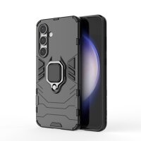 Handyhülle für Samsung Galaxy S24 FE Ring Case Hülle Outdoor Back Cover Bumper in Schwarz