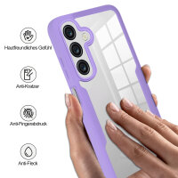 360° Hülle für Samsung A16, 360 Grad Handyhülle mit Integriertem Displayschutz in Lila