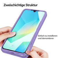 360° Hülle für Samsung A16, 360 Grad Handyhülle mit Integriertem Displayschutz in Lila