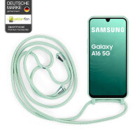 Handykette für Samsung Hanyhülle mit Band Hülle mit Kodel Smartphone Halskette Galaxy A16 in Mintgrün