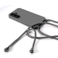 Handykette für Samsung Hanyhülle mit Band Hülle mit Kodel Smartphone Halskette Galaxy S24 FE in Schwarz