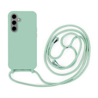Handykette für Samsung Hanyhülle mit Band Hülle mit Kodel Smartphone Halskette Galaxy S24 FE in Mintgrün