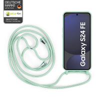 Handykette für Samsung Hanyhülle mit Band Hülle mit Kodel Smartphone Halskette Galaxy S24 FE in Mintgrün