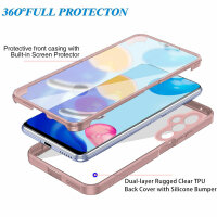 360° Grad Hülle für Samsung Galaxy S25 vollschutz mit Integriertem Displayschutz Rosa
