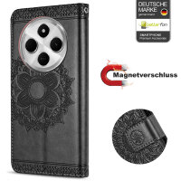 Handy Tasche für Xiaomi Redmi 14C / Poco C75 Hülle Handyhülle Klapphülle Wallet Case in Schwarz