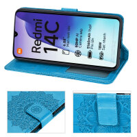 Handy Tasche für Xiaomi Redmi 14C / Poco C75 Hülle Handyhülle Klapphülle Wallet Case in Blau