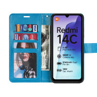 Handy Tasche für Xiaomi Redmi 14C / Poco C75 Hülle Handyhülle Klapphülle Wallet Case in Blau