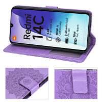 Handy Tasche für Xiaomi Redmi 14C / Poco C75 Hülle Handyhülle Klapphülle Wallet Case in Lila