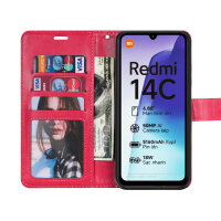 Handy Tasche für Xiaomi Redmi 14C / Poco C75 Hülle Handyhülle Klapphülle Wallet Case in Rot
