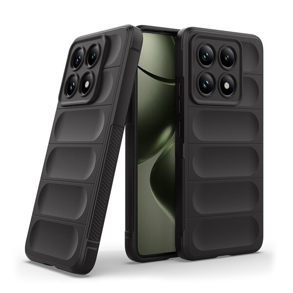 Hülle für Xiaomi 14T Handyhülle Outdoor Case Handy Tasche Silikon Back Cover Bumper in Schwarz