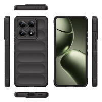 Hülle für Xiaomi 14T Handyhülle Outdoor Case Handy Tasche Silikon Back Cover Bumper in Schwarz