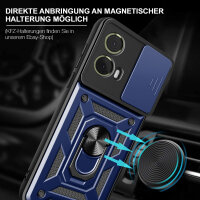 Outdoor Panzer Hülle Motorola Moto G85 Handyhülle mit Kameraschutz Ringhalter in Blau