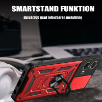 Outdoor Panzer Hülle Motorola Moto G85 Handyhülle mit Kameraschutz Ringhalter in Rot