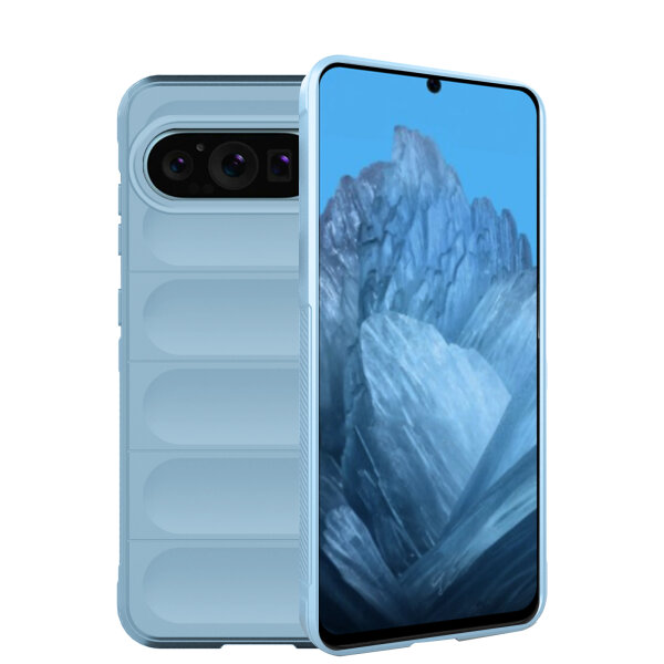 Hülle für Google Pixel 9 / 9 Pro Handyhülle Handy Tasche Back Cover Bumper TPU Case in Hellblau