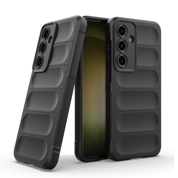 Hülle für Samsung Galaxy S24 FE Handyhülle Outdoor Case Cover Bumper in Schwarz