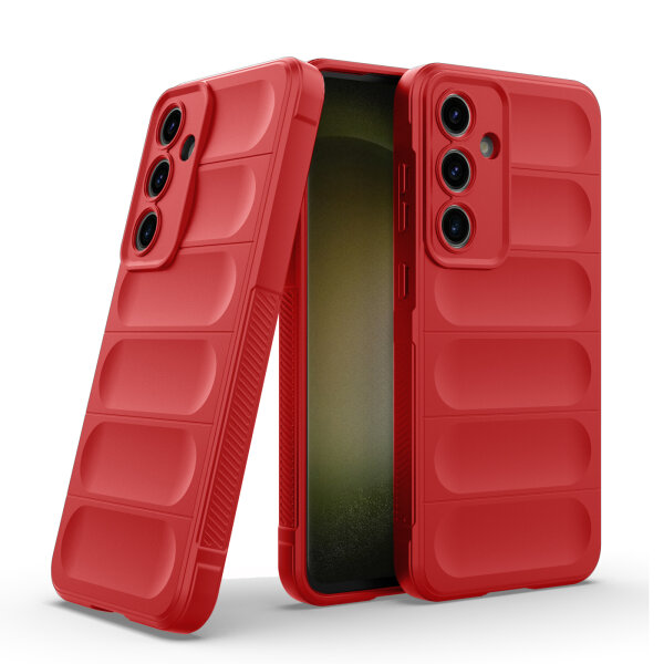 Hülle für Samsung Galaxy S24 FE Handyhülle Outdoor Case Cover Bumper in Rot