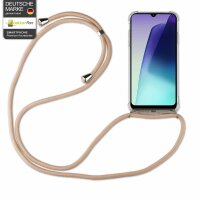 Handykett für Xiaomi Redmi 14C / Poco C75 Hülle mit Kordel Handyhülle mit Band in Beige / Braun