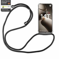 Handykett für Xiaomi 14T Hülle mit Kordel Handyhülle mit Band in Schwarz