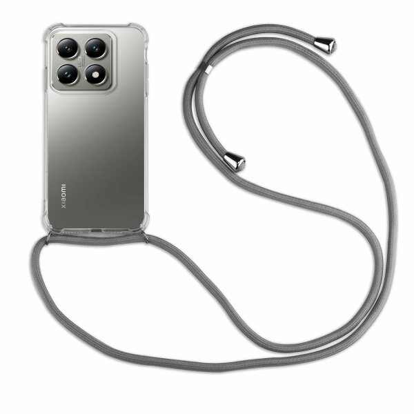 Handykett für Xiaomi 14T Hülle mit Kordel Handyhülle mit Band in Grau