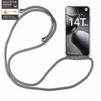 Handykett für Xiaomi 14T Pro Hülle mit Kordel Handyhülle mit Band in Grau